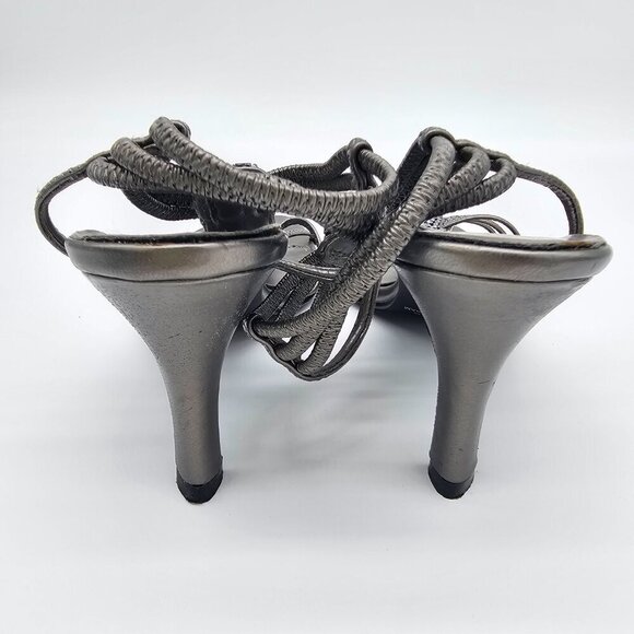 Women's Silver/Grey Strappy Heels, Size 6.5 - Picture 11 of 14
